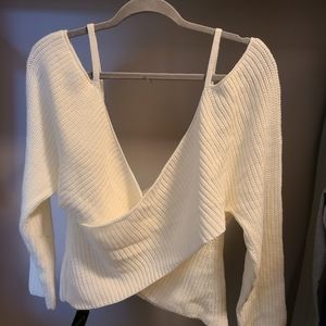 Ivory colored Wrap sweater